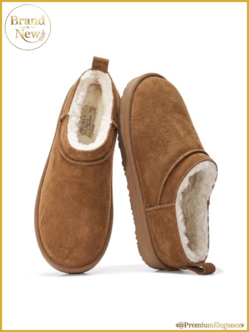 Genuine Leather Shearling Lined Micro Ankle Boots Womens Slip On